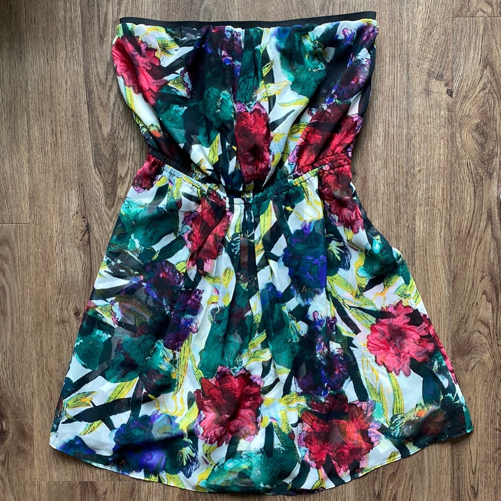 EUC Floral Strapless Dress by RACHEL Rachel Roy